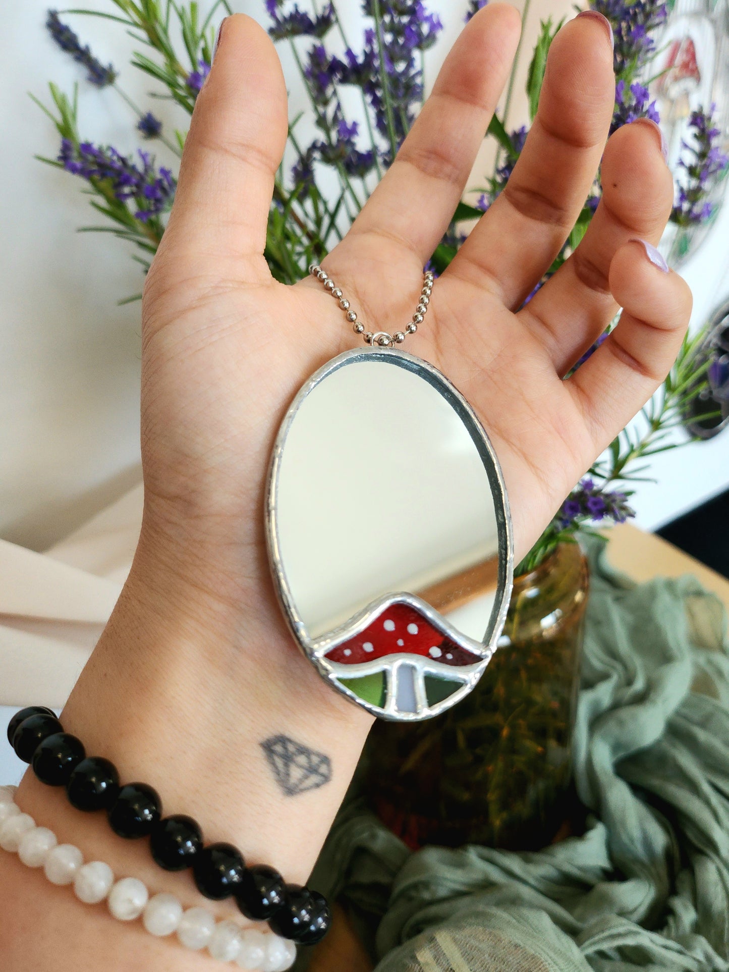 Mini miroir Champignon Rouge