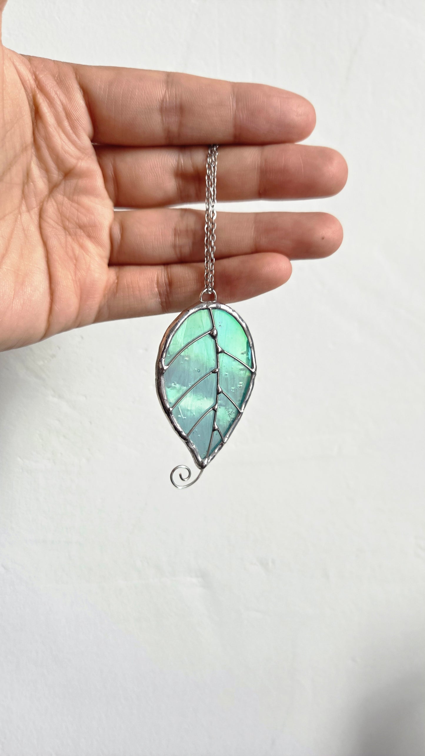Mini Feuille Bleu Irisée