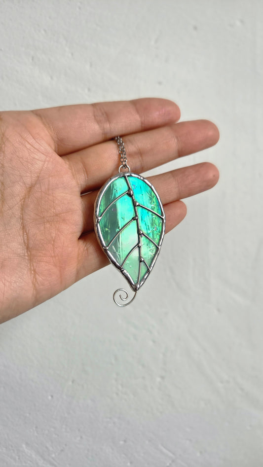 Mini Feuille Bleu Irisée