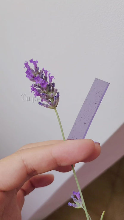 Boucles d’oreilles vitrail lavande – verre violet translucide, crochets cuivre, idée cadeau originale