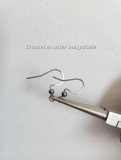 Boucle d’oreille miroir magique – verre irisé