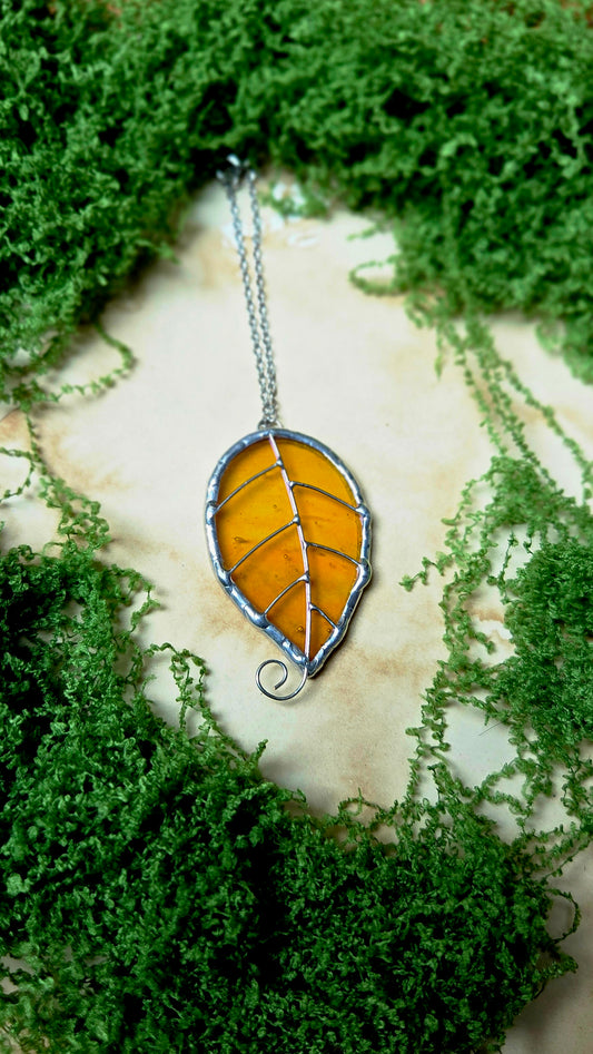 Mini Feuille Orange Irisée